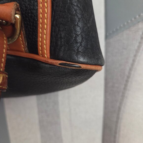 Vintage Dooney & Bourke All Weather Leather Backpack Black Tan No Fob Large - Picture 12 of 16